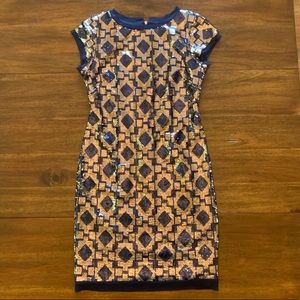 Vince Camuto Geometric Pattern Cocktail Dress